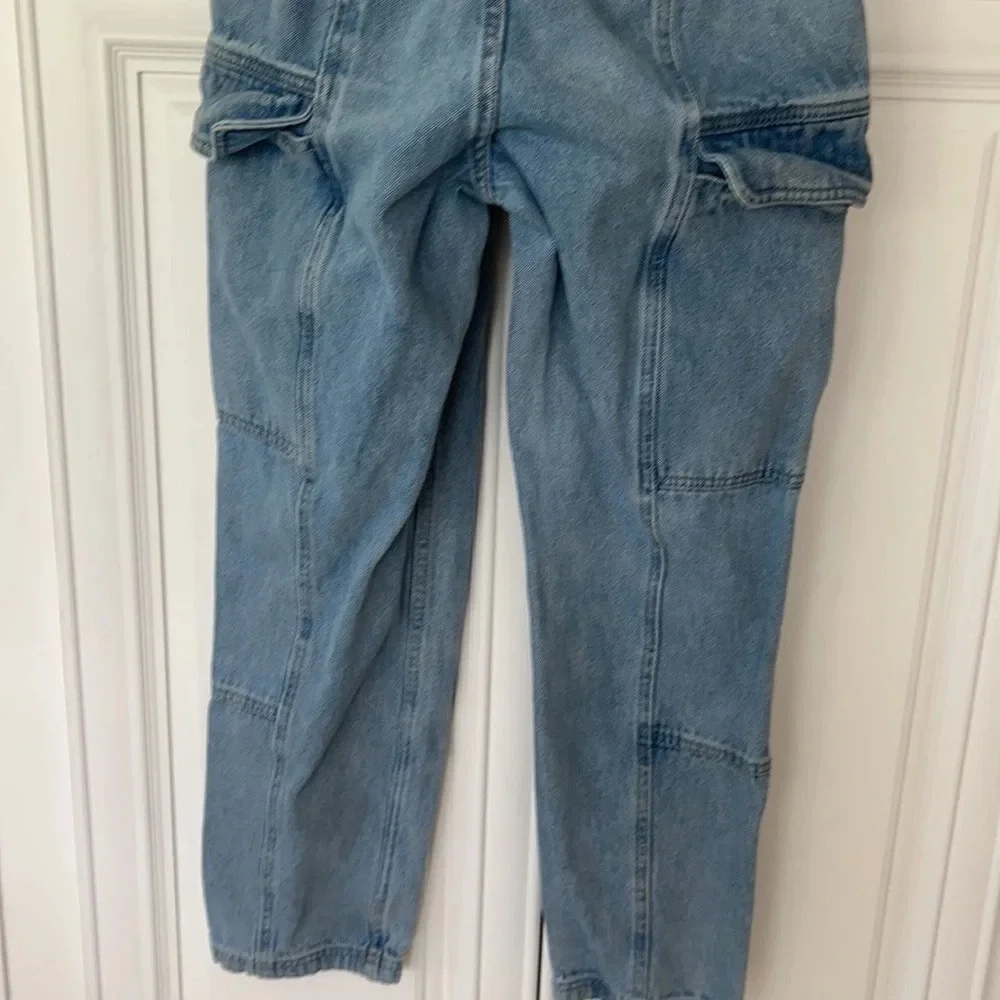 SIMPLE SOCIETY CARGO STRAIGHT SUPER HIGH RISE 5/27 BLUE ELASTIC WAISTBAND - Picture 7 of 15